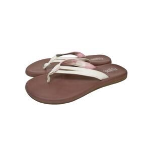 Flojos Women's White Sandals Flip Flops Size 9 EUC